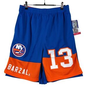 NWT NHL New York Islanders Mathew Barzal 13 Youth‎ XL 18/20 Mesh Shorts Blue